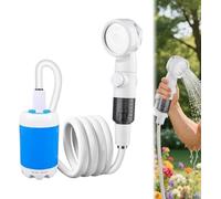 Générique Douche Camping, Douche Portable, Pompe De Douche Électrique Rechargeable avec Tête De Douche Vanne D'arrêt Et Batterie 5000mah Intégrée pour Extérieure, Camping, Randonnée