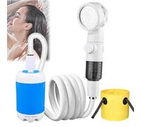 Générique Douche Camping Portable - Douchette Exterieur Portable, Pompe de Douche Électrique Rechargeable avec 3 Modes (Pluie/Impulsion/Mixte) pour Camping, Randonnée et Plage (A)