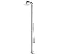 Générique Douche de Jardin 225 cm Acier Inoxydable 304 | Tête de Douche 25 cm + Douchette 1,5 m | Robinet Zinc Chromé | pour Piscine Plage Jardin Terrasse Balcon Extérieur