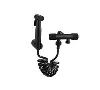 Générique Douchette Multifonction Flexible Spiralé Robinet d'Arrêt Mural Noir