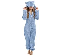 Générique Doudou Fille avec Masque pour Les Yeux Combinaison Surpyjama pour Enfants Combinaison Stitch Surpyjama Polaire Enfant Vêtement de Nuit en Flanelles Soirée (3-Light Blue, 13-14 Years)