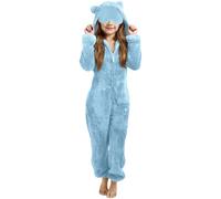 Générique Doudou Fille avec Masque pour Les Yeux Combinaison Surpyjama pour Enfants Combinaison Stitch Surpyjama Polaire Enfant Vêtement de Nuit en Flanelles Soirée (2-Sky Blue, 6-7 Years)