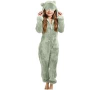 Générique Doudou Fille avec Masque pour Les Yeux Combinaison Surpyjama pour Enfants Combinaison Stitch Surpyjama Polaire Enfant Vêtement de Nuit en Flanelles Soirée (2-Green, 12-13 Years)
