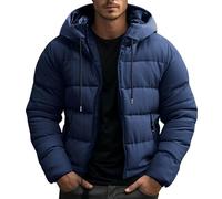 Générique Doudoune à Capuche Homme Hiver épais Chaud Couleur unie Blouson Slim Fit Décontracté Thermique Casual D'extérieur Matelassée Manteaux Hommes avec Poches Zipper Doublure Sherpa Coupe-Vent