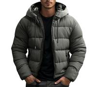 Générique Doudoune à Capuche Homme Hiver épais Chaud Couleur unie Blouson Slim Fit Décontracté Thermique Casual D'extérieur Matelassée Manteaux Hommes avec Poches Zipper Doublure Sherpa Coupe-Vent