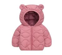 Générique Doudoune Bébé Chaud Coupe-Vent D'hiver Fermeture Éclair Blouson Rembourrée Enfants Couleur Unie Hauts À Capuche Respirant Vêtements Manche Longue Avec Oreilles D'ours Chapeau Veste 1-6 Ans