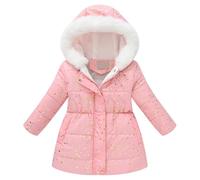Générique Doudoune Enfant Fille Manteau Chaud Hiver à Fleurs Veste à Capuche Fourrure Parka Longue Manteaux Imperméable Filles Vêtement pour 4-12 Ans Sorties Hivernales