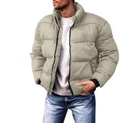Générique Doudoune Homme Hiver Chaud Zippé Puffer Body Warmer Homme Confortable Épaisse Manteau Doublée Blouson Avec Poches Parka Casual Chic Veste Matelassée Pour Homme Outdoor Jacket Col Montant
