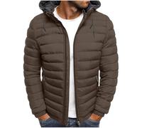 Générique Doudoune Homme Legere Chaude Hiver Veste Chic Col Mao Manteaux Hommes Court Décontractée Blousons capuche Zippée Doublure Sherpa D'hiver avce Poches Automne Jacket Décontractée Couleur Unie