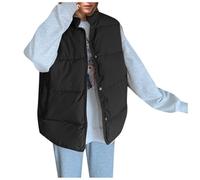 Générique Doudoune Légère sans Manche Femme Ultra Chaud Veste 2025 Gilet en Molleton Polaire Doux matelassée manches légant Couleur Unie Ample Cordon Matelassé Exterieur Reporter Travail