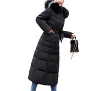 Générique Doudoune Longue à Capuche Femmes Hiver Fermeture Éclair Manteau Chaud en Duvet Matelassé Veste Rembourrée Parka Long Casual Manches Longues Hiver avec Poches Automne hiver
