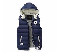 Générique Doudoune Sans Manches Homme Zippé Gilet à Capuche Puffer Body Warmer Homme Hiver Veste Sans Manches Chaud Épaisse Manteau Doublée Blouson Avec Poches Légère Parka Matelassée Casual Chic