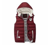 Générique Doudoune Sans Manches Homme Zippé Gilet à Capuche Puffer Body Warmer Homme Hiver Veste Sans Manches Chaud Épaisse Manteau Doublée Blouson Avec Poches Légère Parka Matelassée Casual Chic