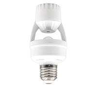 Générique Douille E27 avec Détecteur de Mouvement - Adaptateur pour Ampoule | Lot de 2 Pièces | Économie d'Énergie, Supporte jusqu'à 100W, Perception sur 120 Degrés, Installation Facile par Vissage