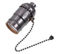 Générique Douille E27 Vintage en Aluminium avec Interrupteur à Fermeture Éclair Adaptateur pour Ampoule Standard Couleur Noir Perle pour Décoration Café Cuisine
