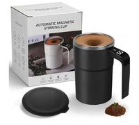 Générique DpinBrew Mug - Self-Stirring Magnetic Coffee Cup with Temp Display, Rechargeable Stirring Mug, for Coffee, Milk and Other Beverages (Black)