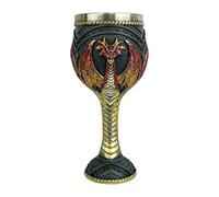 Générique Dragon Goblet - Resin Stainless Steel 17.8cm, Wine Chalice, Intricate Gothic Design | Dragon Cup Romantic Glass For Wedding, Party, Family Gathering, Home Decor, Medieval, Beverage