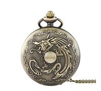 Générique Dragon Hollow Quartz Men's Pocket Watch - Pocket Watch | Dragon | Collier, Design Animal Design Decorative Mouvements de Poche avec Accessoire de Costume de chaîne pour Homme