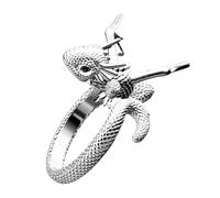 Générique Dragon Ring - Vintage Adjustable Dragon Ring, Silver Plated Gothic Punk Jewelry | Retro Open Finger Accessory For Men Women Hip Hop Party Fashion Wear