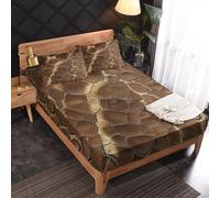 Générique Drap Housse 120 x 190 Crocodile, 2 Personnes, Motif Texture Animale, Parure de Lit Microfibre Doux, Bonnet 30 cm, 2 Taie d'oreiller 65x65, Decoration & Cadeau - JZ439