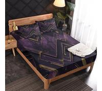 Générique Drap Housse 120 x 190 Géométrie, 2 Personnes, Motif Abstrait Art, Parure de Lit Microfibre Doux, Bonnet 30 cm, 2 Taie d'oreiller 65x65, Decoration & Cadeau - WA811