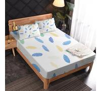Générique Drap Housse 180 x 190 Plume, 2 Personnes, Motif Mignon Dessin Animé, Parure de Lit Microfibre Doux, Bonnet 30 cm, 2 Taie d'oreiller 65x65, Decoration & Cadeau - JZ416
