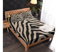 Générique Drap Housse 90 x 200 Imprimé Tigre, 1 Personne, Motif Texture Animale, Parure de Lit Microfibre Doux, Bonnet 30 cm, 1 Taie d'oreiller 65x65, Decoration & Cadeau - JZ458