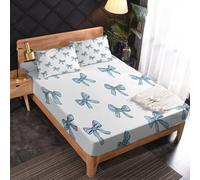 Générique Drap Housse 90 x 200 Nœud Papillon, 1 Personne, Motif Mignon Dessin Animé, Parure de Lit Microfibre Doux, Bonnet 30 cm, 1 Taie d'oreiller 65x65, Decoration & Cadeau - JZ298