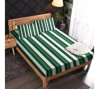 Générique Drap Housse 90 x 200 Rayures, 1 Personne, Motif Simple Géométrique, Parure de Lit Microfibre Doux, Bonnet 30 cm, 1 Taie d'oreiller 65x65, Decoration & Cadeau - OC119
