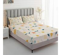 Générique Drap Housse 90x190 Marguerite, avec 1 Taie d'oreiller 65x65 - Parure de Lit Motif Fleurie Fleur Retro, Decoration Chambre, 1 Personne, Bonnet 30, Microfibre Doux - SWE5711
