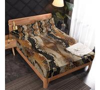 Générique Drap Housse 90x190 Peau de Serpent, avec 1 Taie d'oreiller 65x65 - Parure de Lit Motif Imprimé Serpent, Decoration Chambre, 1 Personne, Bonnet 30, Microfibre Doux - SWE7532