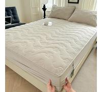 Générique Drap-Housse Confortable À Poches Profondes Drap-Housse Matelassé À Poches Profondes Doux, Respirant, Antidérapant, Infroissable Et Adapté À Toutes Les Saisons,Gris,200x220cm(79x87inch)