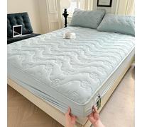 Générique Drap-Housse Confortable À Poches Profondes Drap-Housse Matelassé À Poches Profondes Doux, Respirant, Antidérapant, Infroissable Et Adapté À Toutes Les Saisons,Bleu,120x200cm(47x79inch)