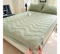 Générique Drap-Housse Confortable À Poches Profondes Drap-Housse Matelassé À Poches Profondes Doux, Respirant, Antidérapant, Infroissable Et Adapté À Toutes Les Saisons,Vert,150x200cm(59x79inch)