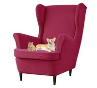 Générique Drap-Housse Deux pièces élastique Housse Fauteuil 1 Place Lavable Housses de Fauteuil à Oreilles Bras idéal pour Le Salon la Chambre et l'hôtel Khaki