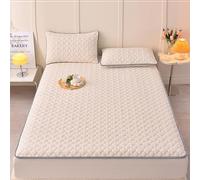 Générique Drap-Housse en Velours De Lait Draps en Flanelle Confortables Et Douillets avec Poche Profonde Couverture d'hiver Super Chaude Et Respirante Lavable en Machine,Blanc,120x200cm(47x79inch)