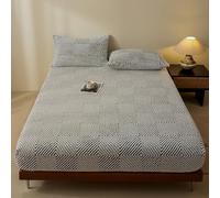 Générique Drap-Housse en Velours Hautement Élastique, À Poches Profondes, Chaud en Hiver, Doux, Respirant, Résistant Aux Plis Et À La Décoloration, Lavable en Machine,Blanc,90x200cm(35x79inch)