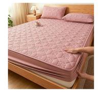 Générique Drap Housse Matelassé Protège Matelas À Poche Profonde Housse Ultra Douce Et Respirante Antidérapante Infroissable for Un Ajustement Sûr Et Confortable(Dark Pink,150 * 200cm)