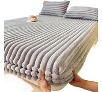 Générique Drap Housse Peluche en Velours Chaud et Épais pour Lit, Housse de Matelas Hiver avec Élastique, Bonnet Profond, Flanelle Ultra Douce, Confortable et Douillet A,120x200cm