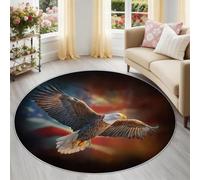 Générique Drapeau Américain Animal Aigle Tapis Rond Enfant 150 cm, Lavable & Antidérapant, Multicolore Classique Tapis de Jeux Doux pour Chambre Bébé & Nurserie