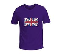 Générique Drapeau Britannique été Hommes et Femmes même Britannique Ample Grande Taille t Shirt Manches Courtes Pyjama Homme Courte en Coton (Purple, XL)