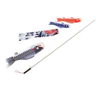 Générique Drapeau Carpe Japonaise Suspendu en Tissu Léger, Petite Taille Franges Ondulantes, Décoration Extérieure pour Jardin et Terrasse, Manche à Air Poisson Décoratif pour Restaurant