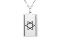 Générique Drapeau du pays : étoile de David hexagramme pendentif assiette carrée bijoux juifs cadeau
