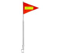 Générique Drapeaux de vélo avec mât pour la sécurité - Pennon rétractable étanche réfléchissant Triangulaire,Fanion avec Bande réfléchissante - pour Adultes Trottinette Moto voiturette de Golf