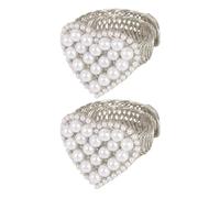 Générique Drapery Tiebacks - 2.05 inch 2 Pack Gold Curtain Tiebacks | Heart Shaped Pearl Curtains Fasteners | Elegant Bright No Drill Curtain Accessory for Living Room Bedroom. Zinc Alloy,140g.