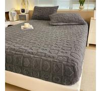 Générique Draps élastiques, Draps en Velours De Flanelle King, Couvre-Lit d'hiver Ultra Doux Et Chaud, Housse De Protection Duveteuse pour Tous Les Lits(Dark Gray,70.87 * 78.74in)