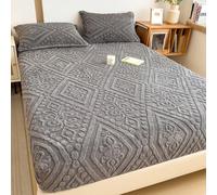 Générique Draps élastiques, Draps en Velours De Flanelle King, Couvre-Lit d'hiver Ultra Doux Et Chaud, Housse De Protection Duveteuse pour Tous Les Lits(Dark Gray,78.74 * 86.61in)