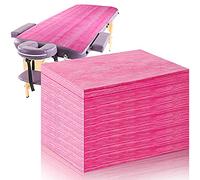 Générique Draps Jetables Imperméables, Couvre-Lits Non Tissés pour Lits De Massage, Draps 31x70 Pouces, Draps De Spa Et De Salon De Beauté, Draps Dhôtel 50 Draps (Pink)