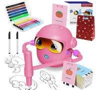 Générique Drawing Robot avec 100 Cartes 16 Stylos ColoréS Et De La Musique,Compagnon éDucatif Qui Fait Aimer Le Dessin DèS 3 Ans (Rose)