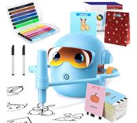 Générique Drawing Robot avec 100 Cartes 16 Stylos ColoréS Et De La Musique,Compagnon éDucatif Qui Fait Aimer Le Dessin DèS 3 Ans (Bleu)